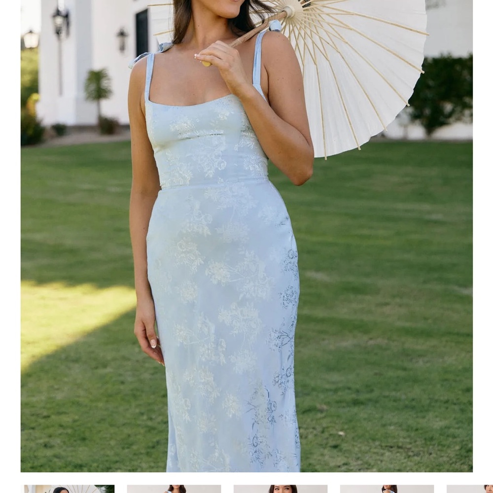Elegant Blue Sheath Maxi Dress with Square Neckline
